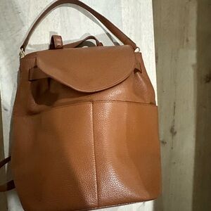 Cuyana Tan Leather Backpack